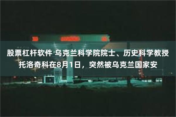 股票杠杆软件 乌克兰科学院院士、历史科学教授托洛奇科在8月1日，突然被乌克兰国家安