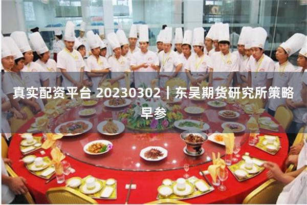 真实配资平台 20230302｜东吴期货研究所策略早参