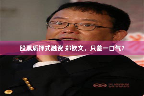 股票质押式融资 郑钦文，只差一口气？