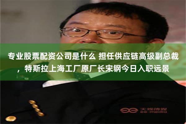 专业股票配资公司是什么 担任供应链高级副总裁，特斯拉上海工厂原厂长宋钢今日入职远景