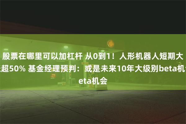 股票在哪里可以加杠杆 从0到1！人形机器人短期大涨超50% 基金经理预判：或是未来10年大级别beta机会