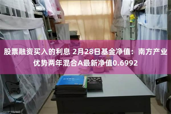 股票融资买入的利息 2月28日基金净值：南方产业优势两年混合A最新净值0.6992